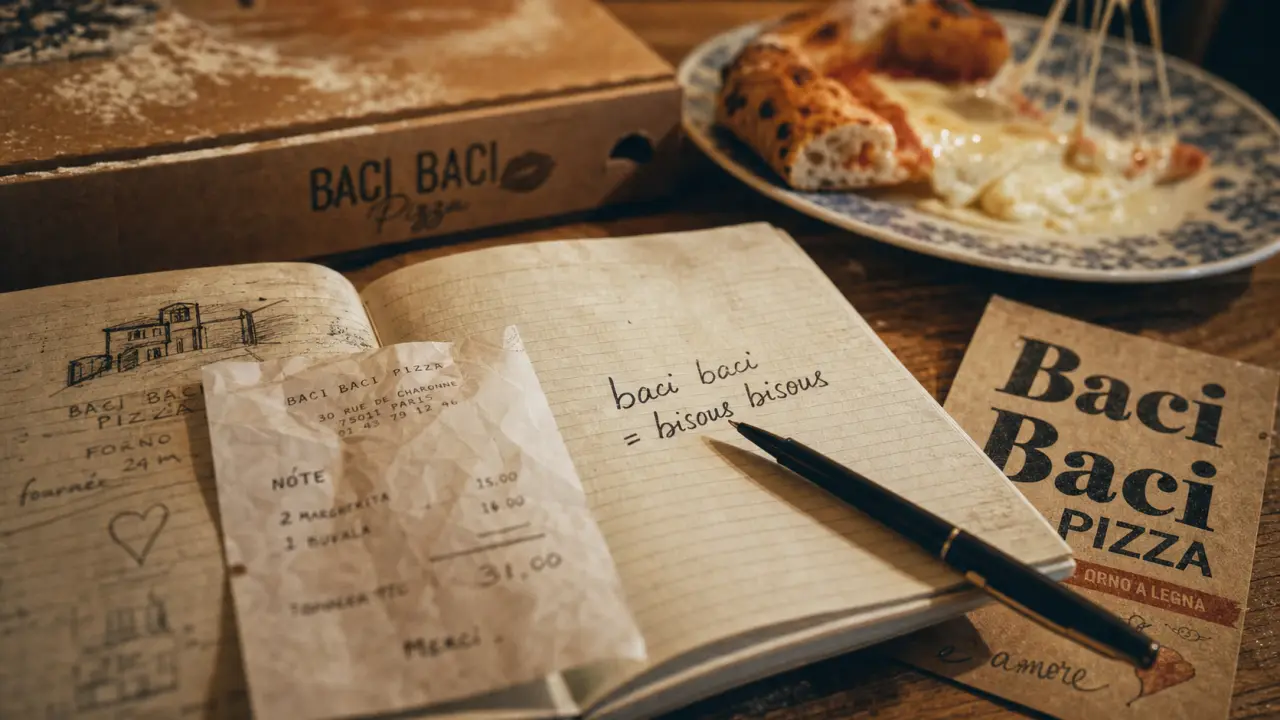 Bacci bacci, Baci Baci Pizza : orthographe et bisous