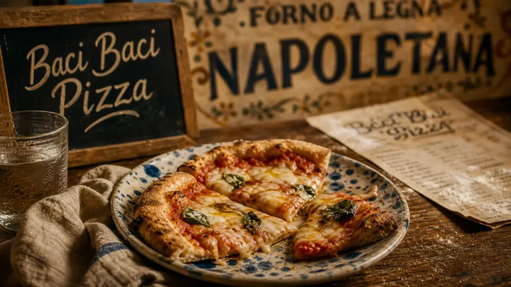 Baci Baci Pizza : table de pizzeria italienne, parts de pizza