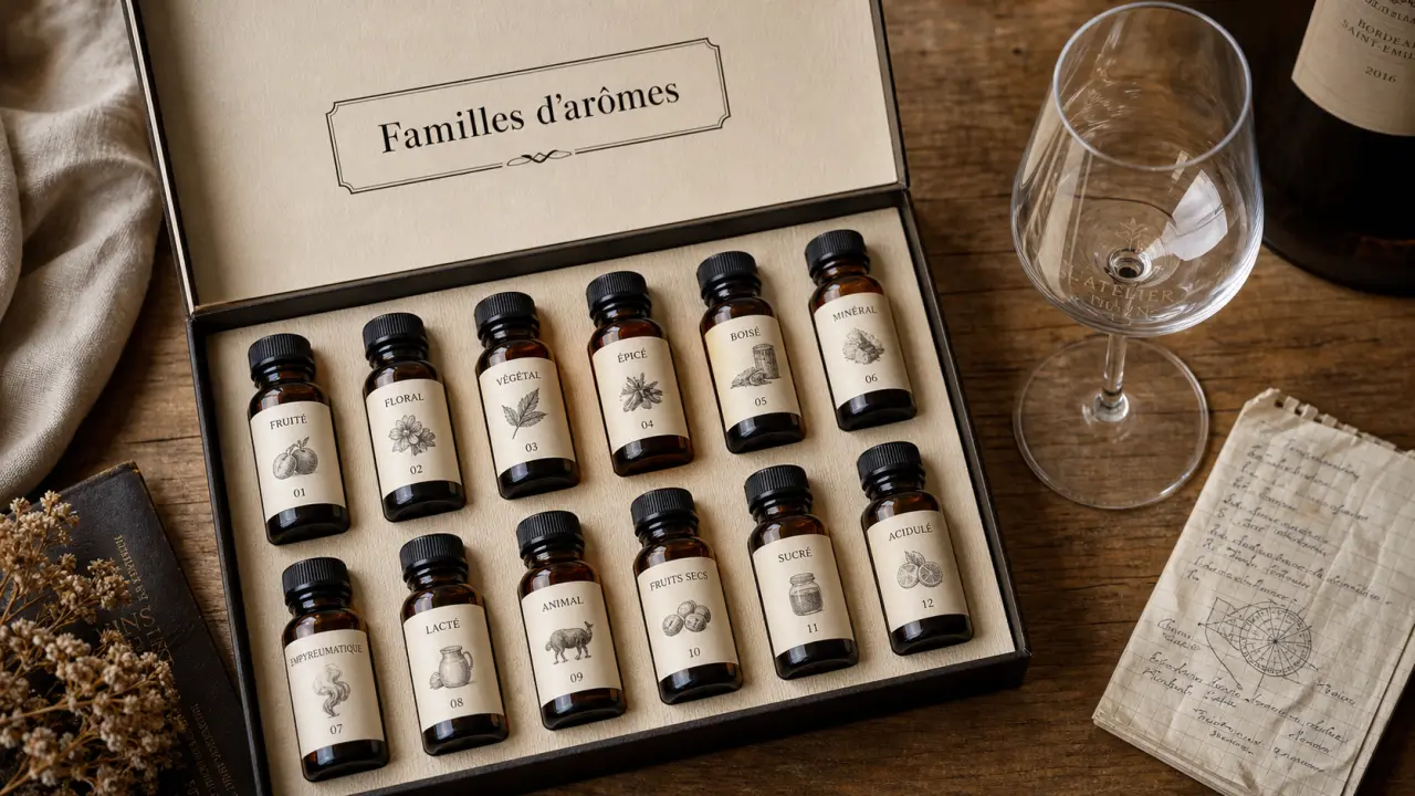 Coffret aromes du vin : flacons pour former votre nez