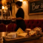 Bar à vin romantique paris : deux verres de vin rouge sur table