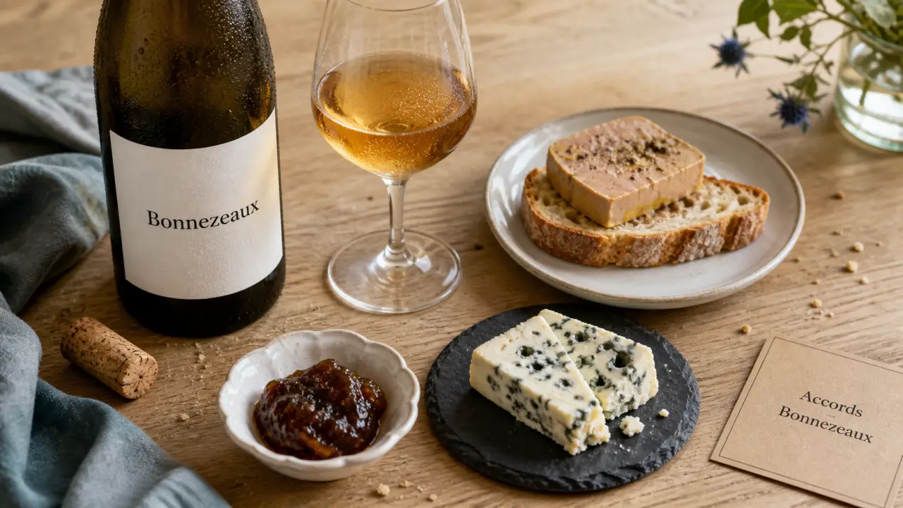 Bonnezeaux accord mets vins : foie gras, bleus et dessert aux fruits