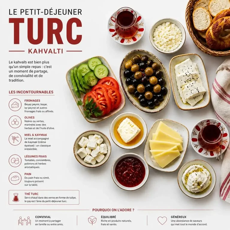 Petit-déjeuner turc traditionnel kahvaltı pour découvrir la gastronomie à Istanbul