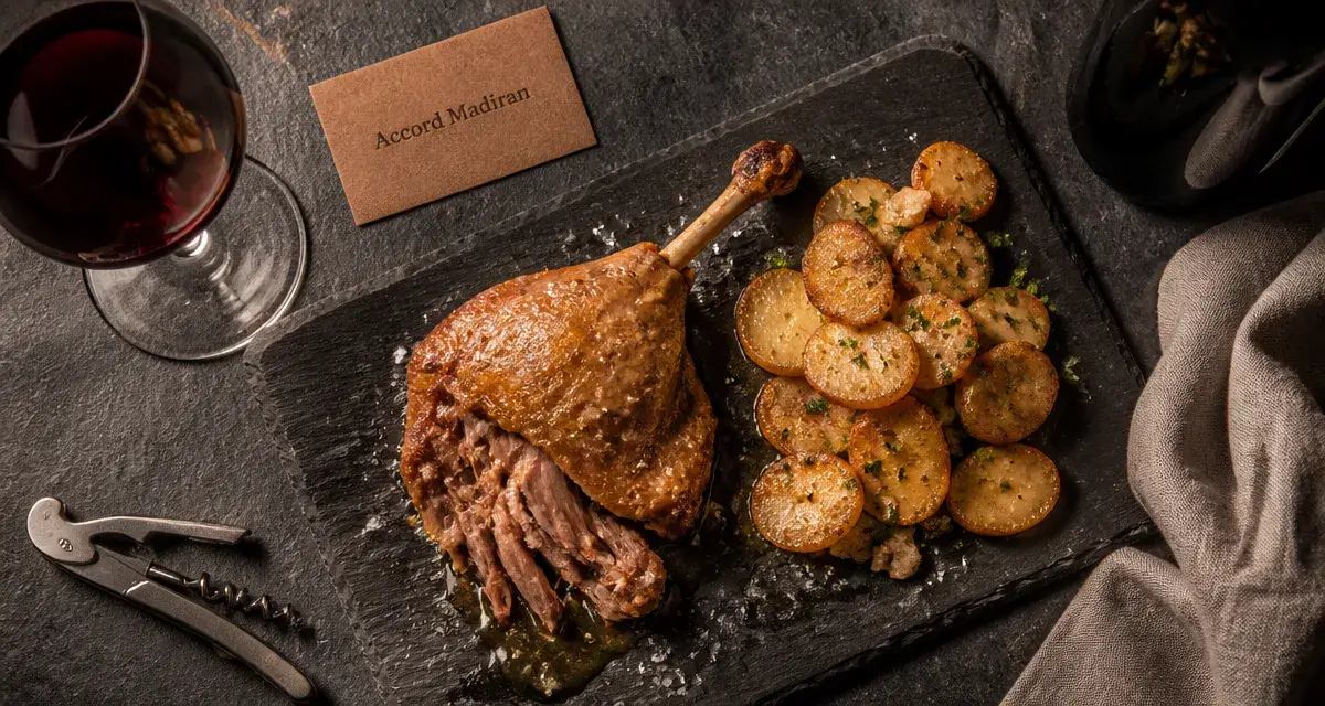 Quel vin avec un confit de canard, verre de Madiran avec confit