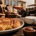 Spécialité ardèche : crique, picodon et caillette sur table