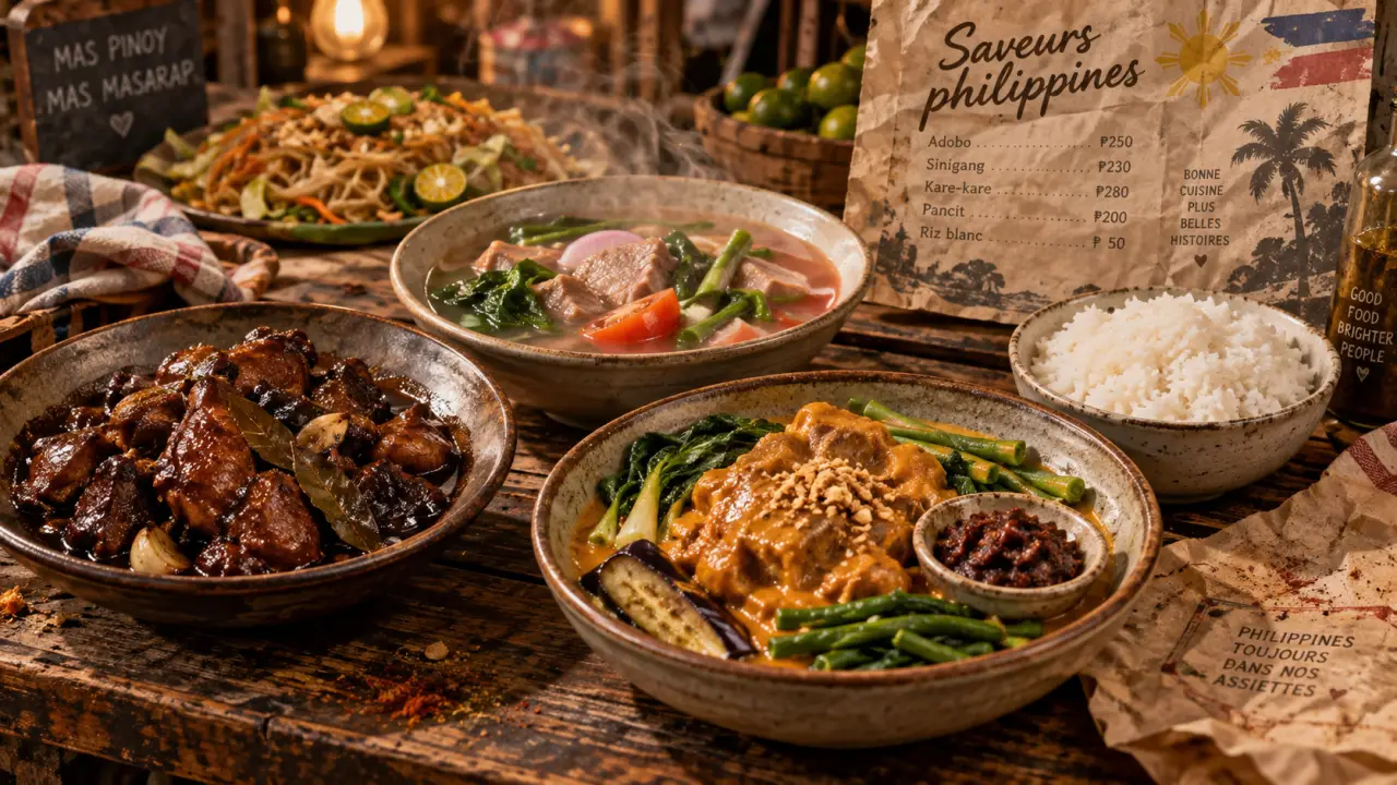 Philippines nourriture : adobo, sinigang, kare-kare