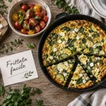 Recettes salées faciles : frittata aux légumes et feta dorée