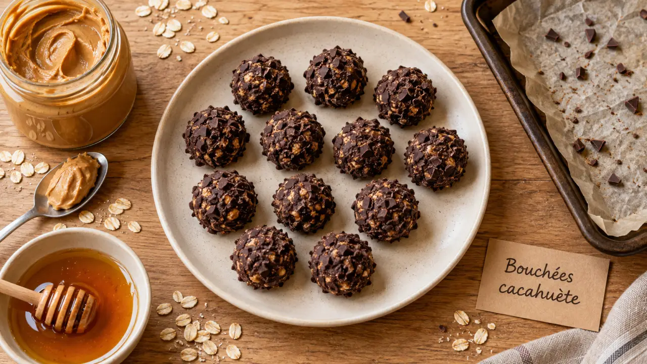 Recette avec beurre de cacahuète : bouchées chocolat fondantes