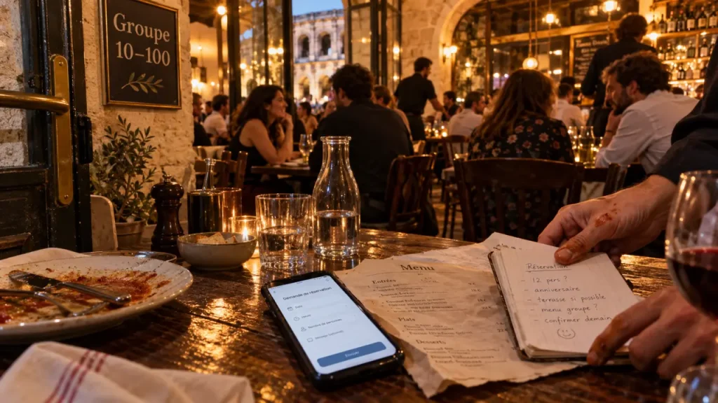 Restaurant branché à Nîmes : une belle salle ne suffit pas pour réussir une soirée en groupe